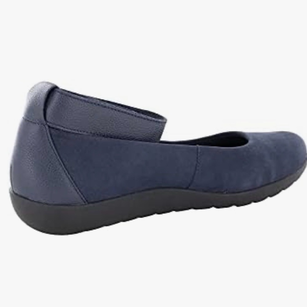 Clarks Navy Slip-On Comfort Ballet Flat